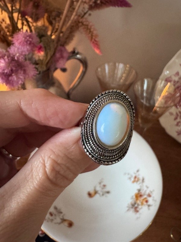 Producto - Anillo acero efecto opalina 18 milímetros