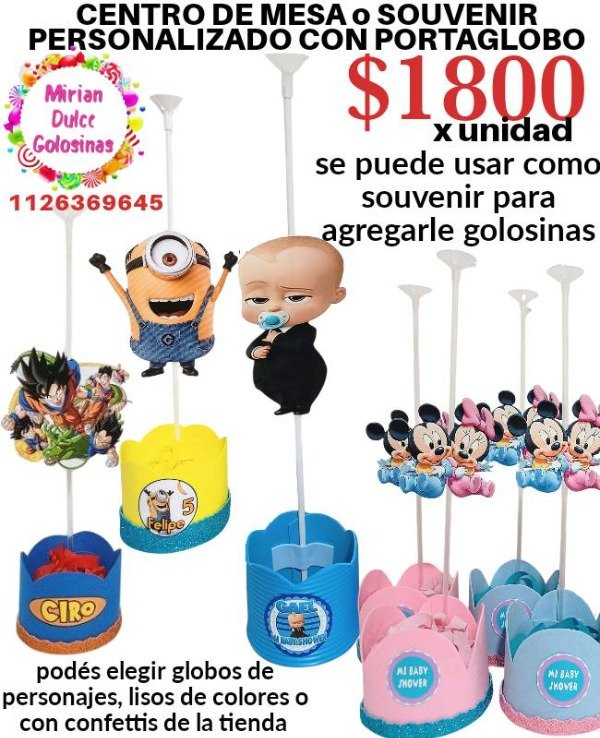 Producto - Centro de mesa o souvenirs personalizado con PORTAGLOBO