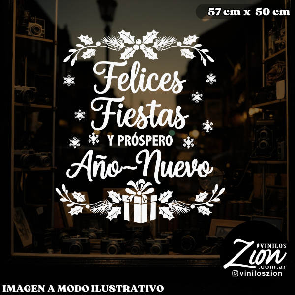 Producto - Vinilos Decorativos Felices Fiestas y Prospero Año nuevo