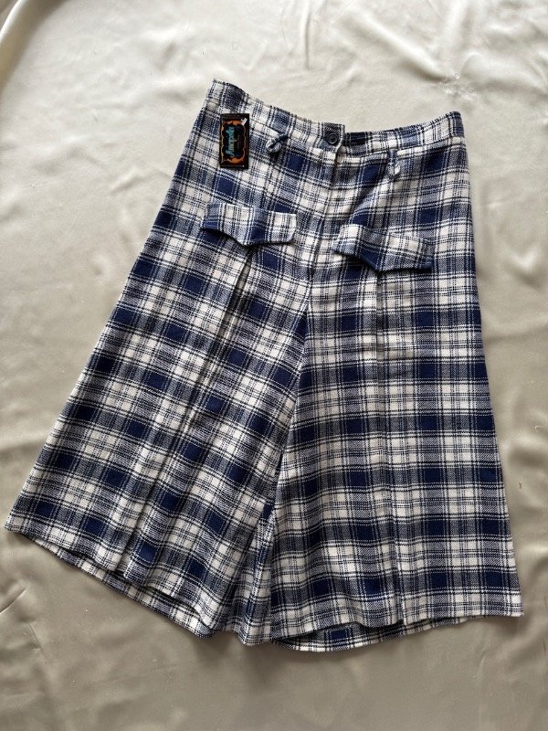 Producto - Pollera pantalón escocés azul y blanco