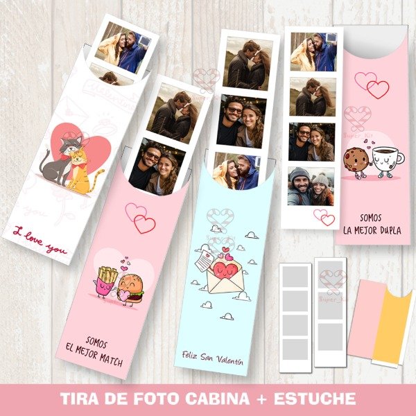 Producto - Kit Imprimible San Valentin Tira de Foto Cabina Editable