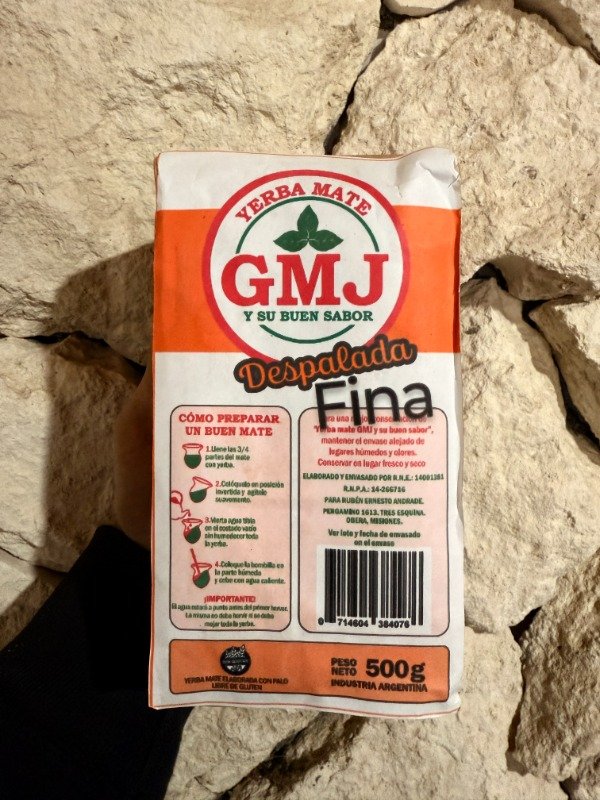 Producto - Yerba Mate GMJ y Su Buen Sabor Despalada Fina 500gr