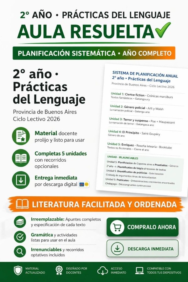 Producto - Planificación anual para segundo año