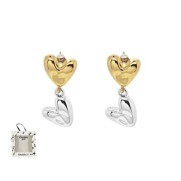 Producto - AROS ACERO OREIRO LOVE CORAZON COLGANTE PLATEADO/DORADO