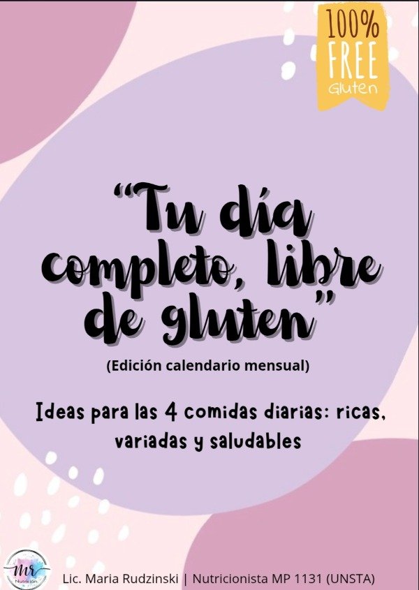 Producto - CALENDARIO  COMIDAS FREE GLUTEN (TACC)