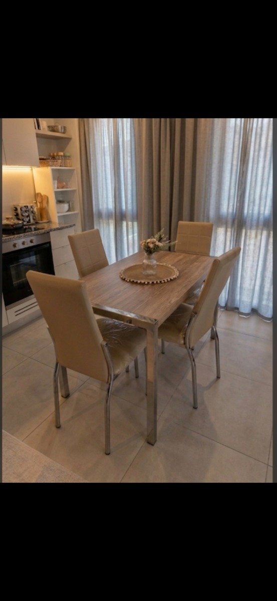 Producto - Mesa Copenhague 1.20x0.70m/ sillas Sevilla TAPIZADO premium CROMADO - 2