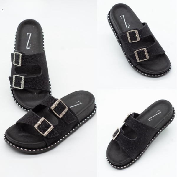 Producto - Sandalias Nala Doble Hebilla con Glitter y Strass