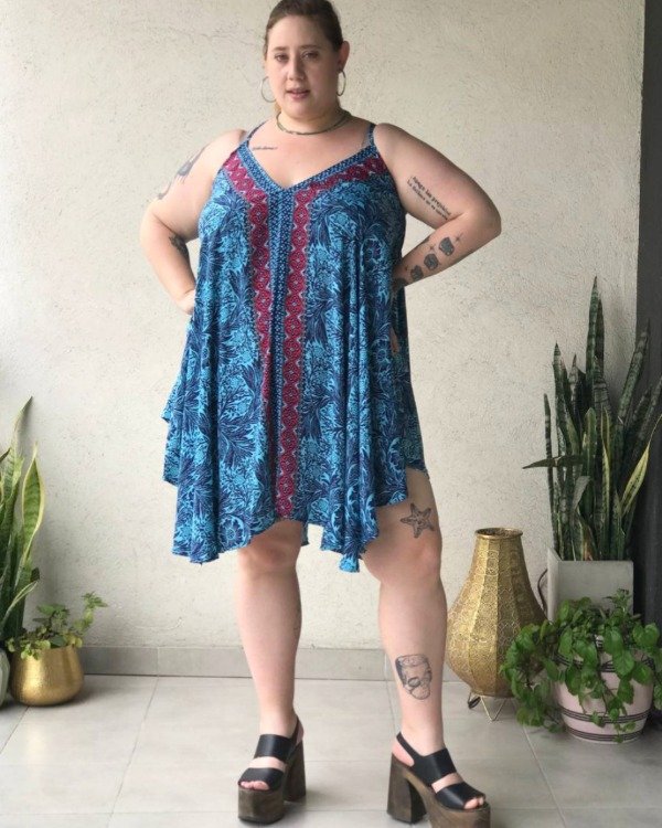 Producto - Solero Cruzado Azul y Rojo L a 2XL