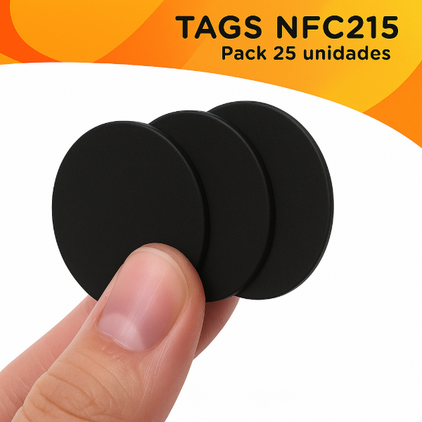 Producto - Tag Nfc 215 Pack De 25 Unidades COLOR NEGRO