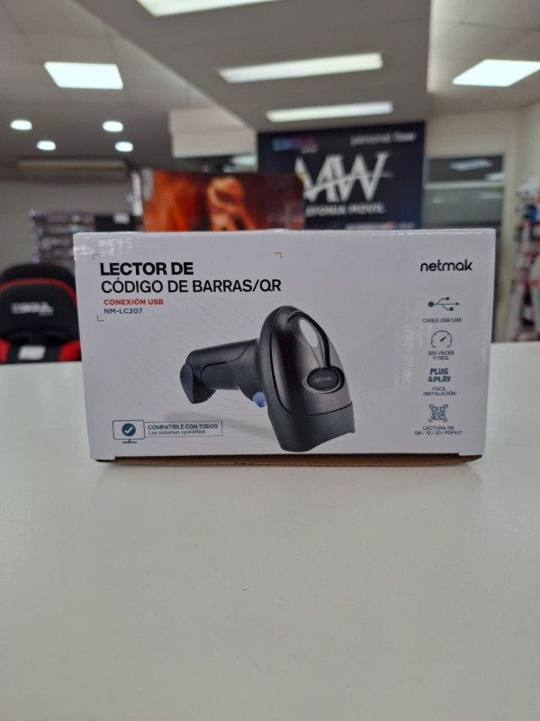 Producto - Lector Codigo de Barras/QR Laser USB 1D/2D Netmak NM-LC207