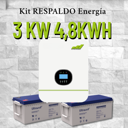 Producto - Kit Respaldo Energía 3kW 24V - 4,8kWh. Monofásico