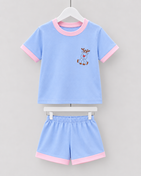 Producto - Pijama sueños navideños Celeste/Rosa