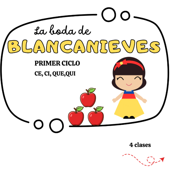 Producto - La boda de Blancanieves. ce,ci,que,qui. Primer Ciclo