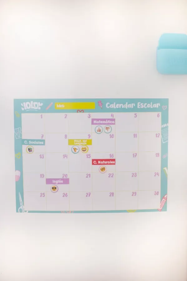 Producto - CALENDARIO ESCOLAR MENSUAL