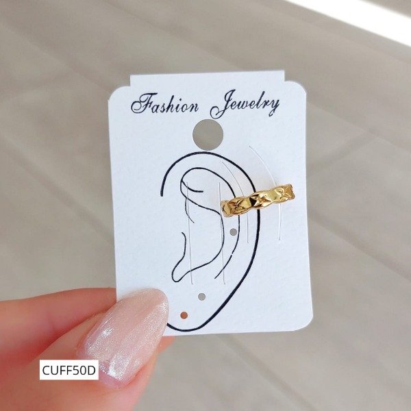 Producto - Aros cuff trenza fino dorada/plateada