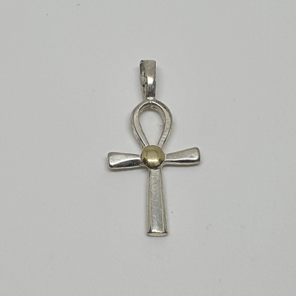 Producto - Dije Cruz de Plata y Oro 24x15mm