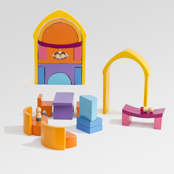 Producto - Bloques de madera para construir CABAÑA - 30 cm - Juguete Didáctico