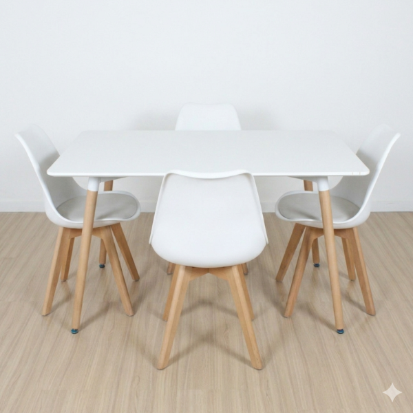 Producto - Mesa eames 140 + 4 tulip blanca