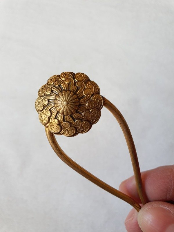 Producto - Horquilla Art Déco Plumas Bronce