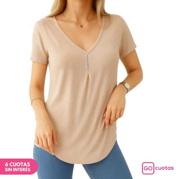 Producto - Remeron Morley cuello Con Strass Beige