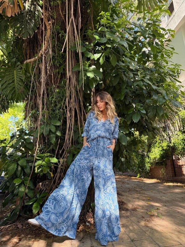 Producto - Pantalon Malaga Arabezco  Celeste