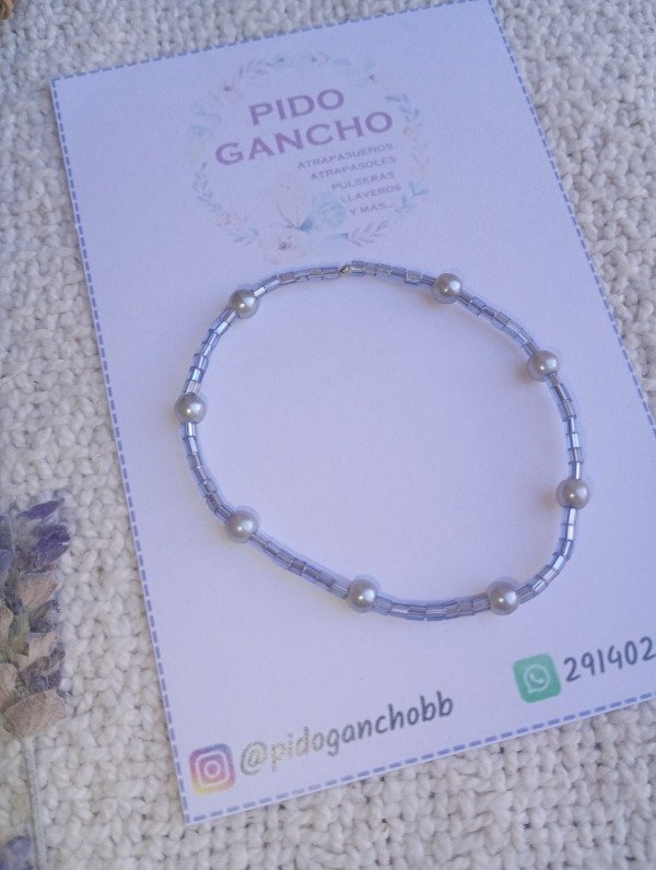 Producto - Pulsera elástica canutillos y perlitas