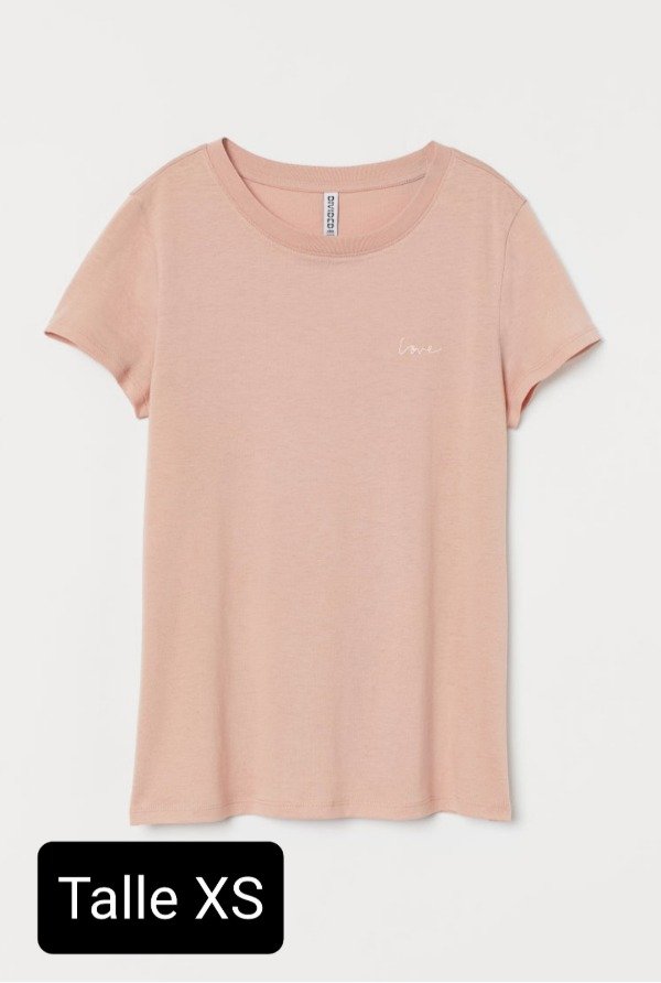 Remera manga corta HYM talle Xs Rosa