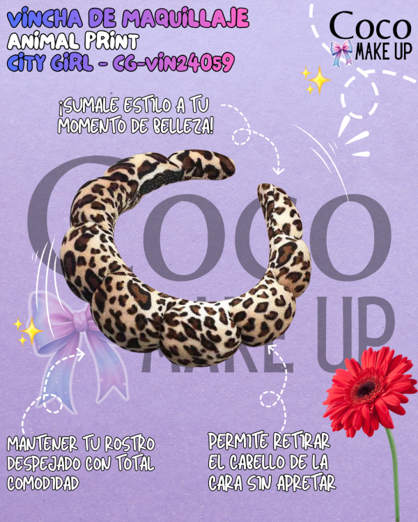 Producto - VINCHA DE MAQUILLAJE ANIMAL PRINT - CITY GIRL - CG-VIN24059