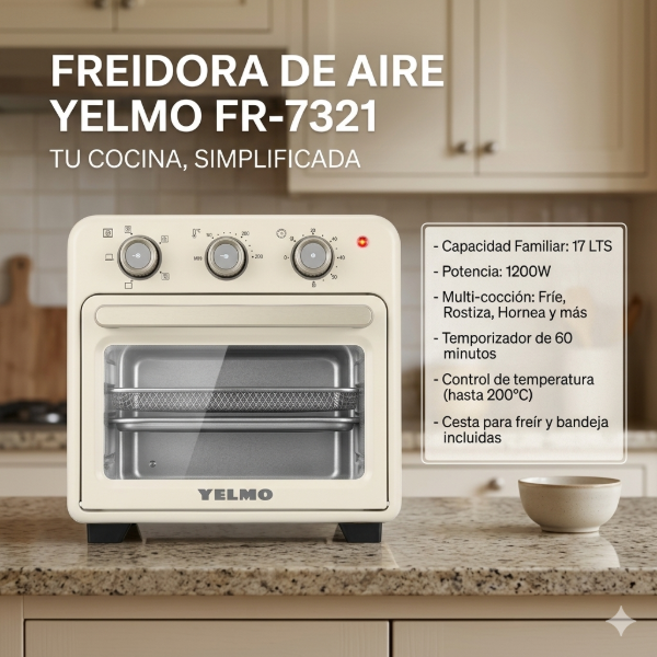 Producto - FREIDORA DE AIRE YELMO FR-7321 17LTS 1200W