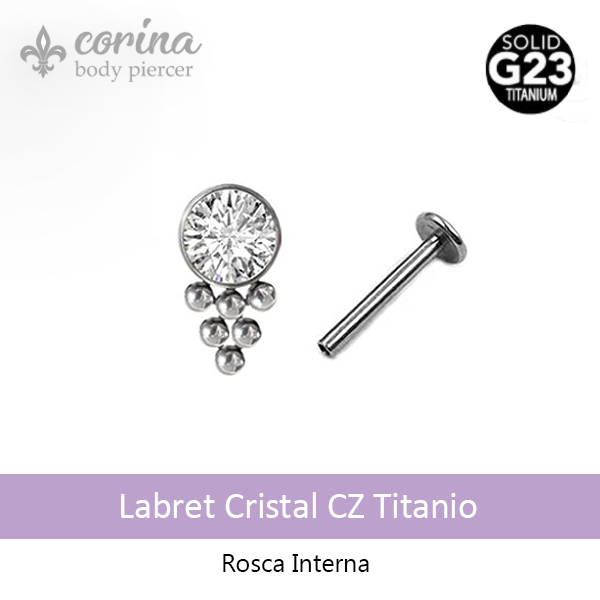 Producto - Labret Cristal CZ Titanio