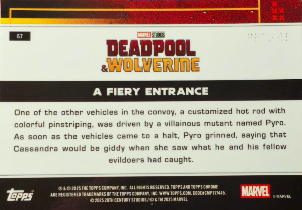 Producto - 2025 Topps Chrome Marvel Deadpool Wolverine A Fiery Entrance Aqua 35/199 SERIAL - 1