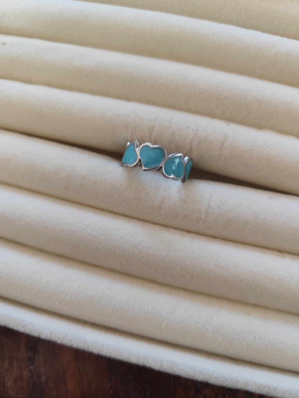 Producto - Anillo detalle turquesa. Acero quirúrgico.