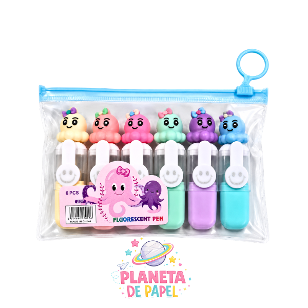 Producto - Resaltador pastel x 6 Pulpo
