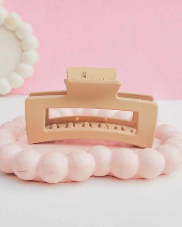 Producto - Broche rectangular mediano marrón clarito