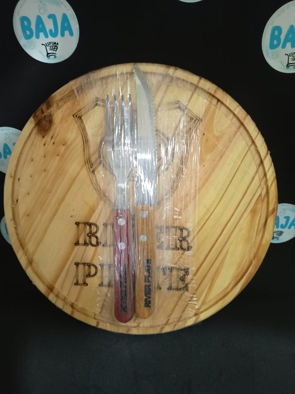 Producto - Set Tabla asado individual + cubiertos, grabadas