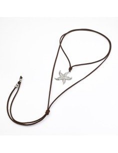 Producto - Collar de Gamuza marrón con estrella de mar - 0