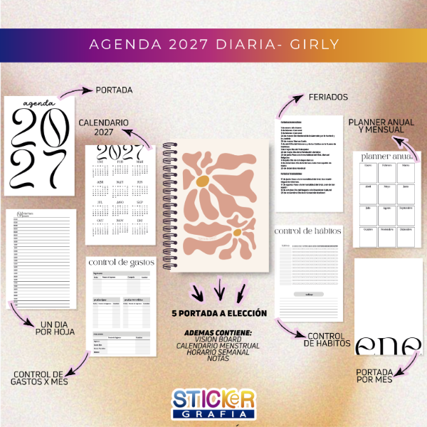 Producto - Agenda 2027 Diaria Girly