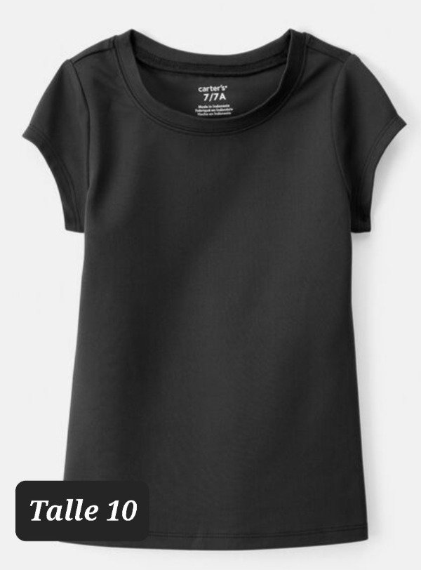 Producto - Remera manga corta deportiva  carters talle 10 negra