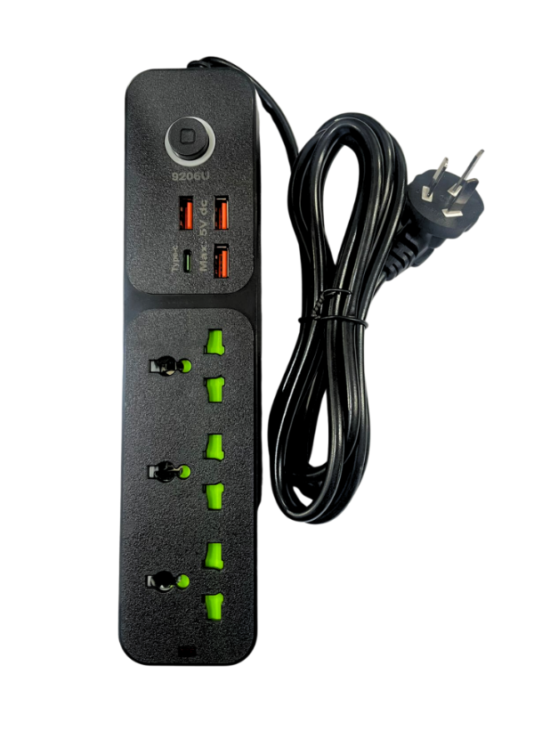 Producto - ZAPATILLA CON 3 PUERTOS, 3 USB Y 1 TC