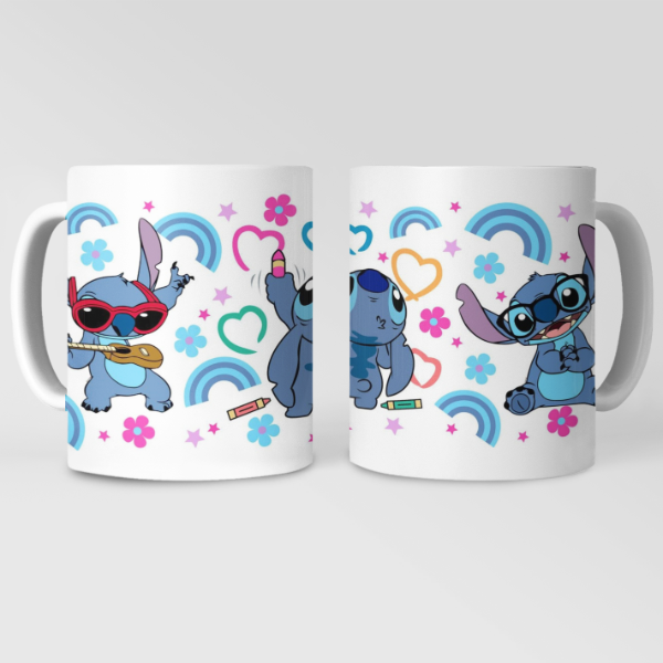 Producto - Taza Plástica Stitch Acuarelas
