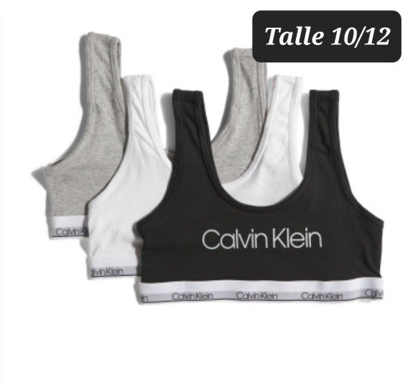 Producto - Pack 3 corpiños algodón calvin klein talle 10/12