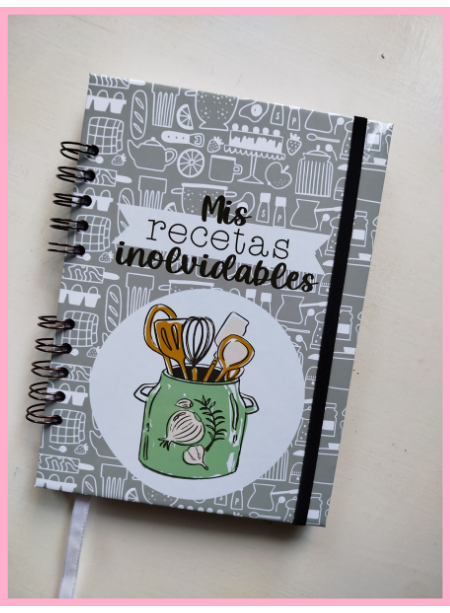 Producto - Cuaderno recetario - Mis recetas inolvidables - Modelo gris