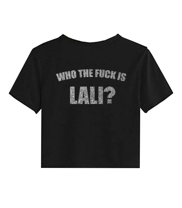 Producto - Baby tee glitter Lali Who the fuck is Lali