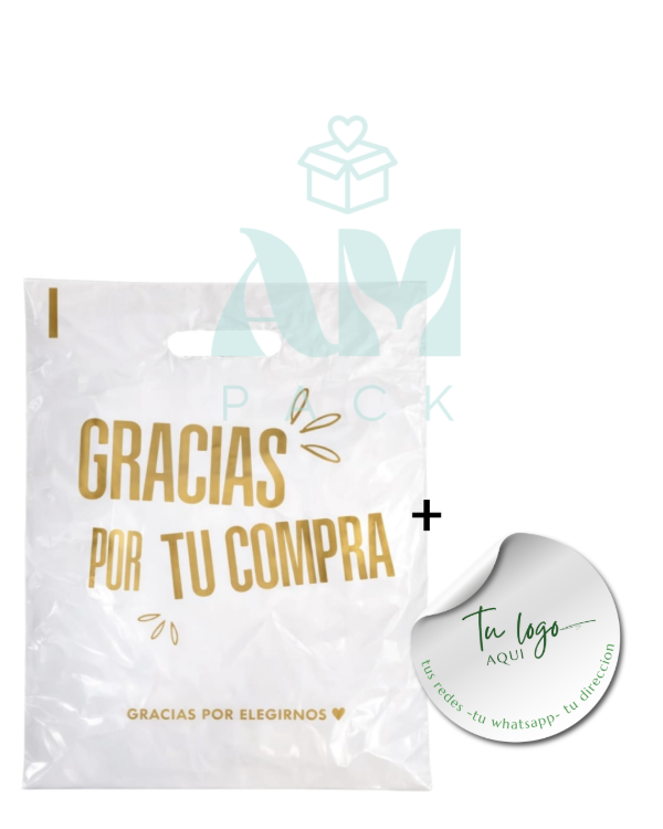 Producto - Pack Packaging para Emprendimientos  Bolsas 30x40 + Stickers Personalizados