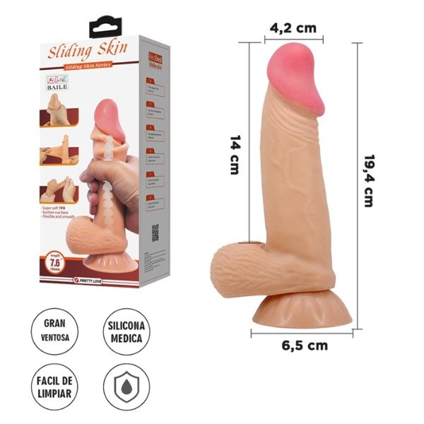 Producto - DILDO CON SOPAPA CON PIEL EXTENSIBLE