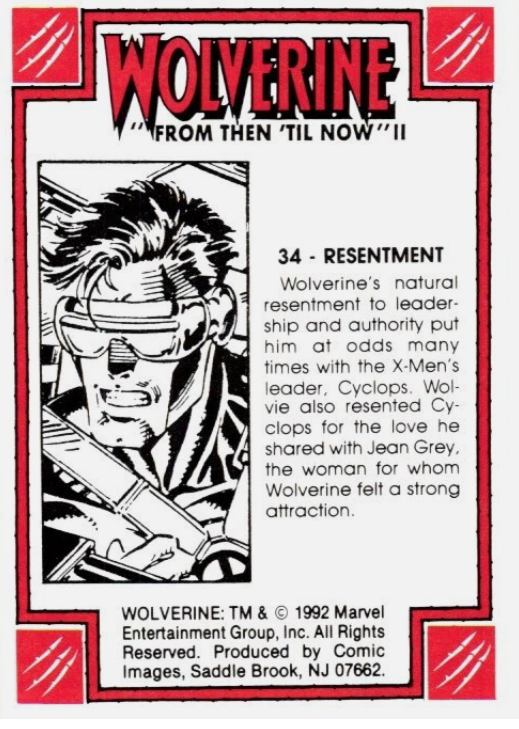 Producto - 1992 Comic Images Wolverine From Then 'Til Now II #34 - Resentment - 1