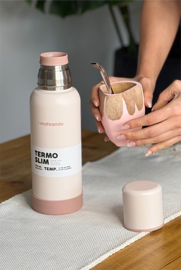 Producto - SET MATE VACA RANCHERO ROSA + TERMO MATEANDO ROSA QUARTZ 750 Ml + BOMBILLA - 0