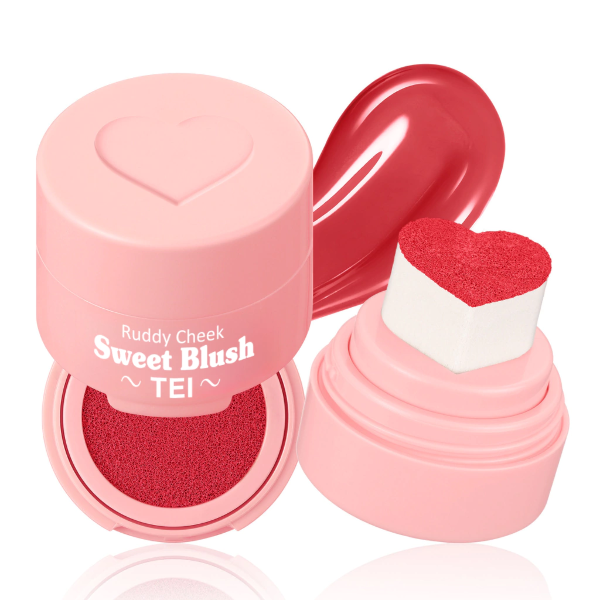 Producto - Rubor con aplicador esponjita corazon Tei Cosmetica