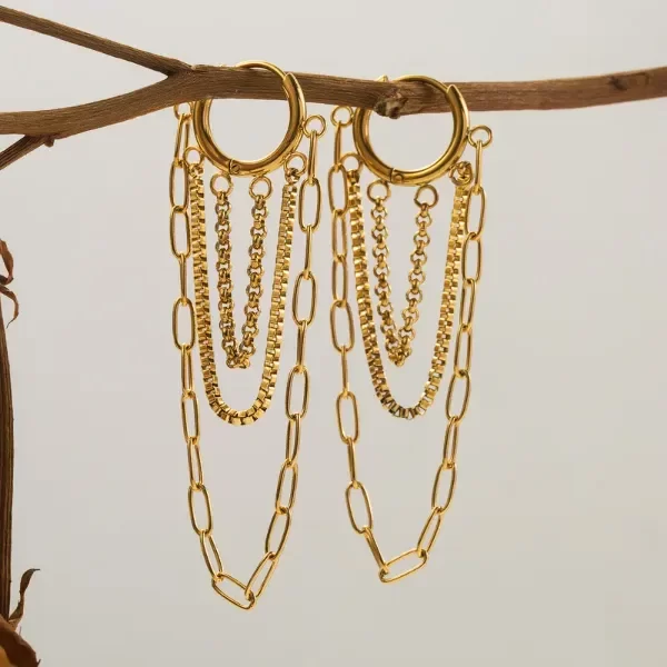Producto - Aros Chains Gold