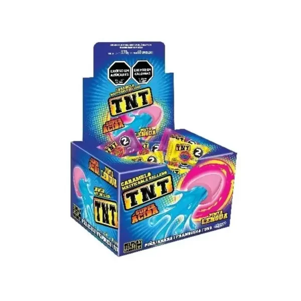 Producto - MASTICABLE TNT CAJA X60 Uva, Frambuesa, Anana, Piña